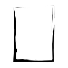 Grunge frame shape icon, vertical rectangle decorative vintage border doodle element for simple banner design in vector illustration
