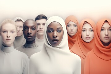 Diversity and inclusion, diverse group of individuals, both male and female, looking 