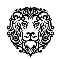 lion heads stencil,featuring a lion head silhouette. suitable for design element, clip art, logo, or mascot.lion head vector