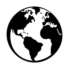 Globe black vector icon on white background