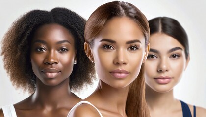 Group of Beautiful Woman of Different Ethnicity and Backgrounds - Concept for Beauty, Diversity and Fashion