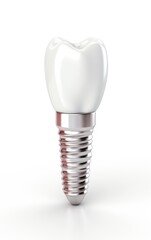 Dental implant, stainless post isolate on white background,Teeth replacement concept, dentures,