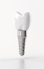 Dental implant, stainless post isolate on white background, dentures,