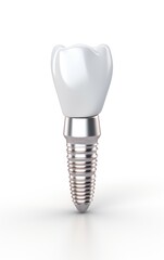 Dental implant, stainless post isolate on white background,Teeth replacement concept, dentures,