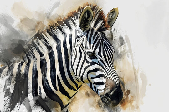 illustration design of a painting style zebra