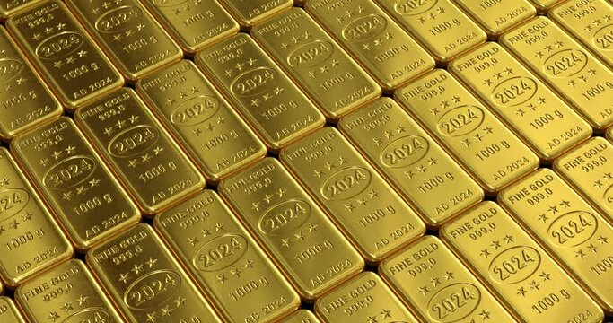 Moving gold bars 2024 seamless loop animation