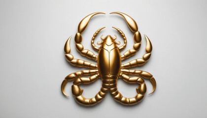  an image of a golden crab on a white background that looks like it has been cut out of a piece of paper and is ready to be used as a wall hanging ornament.