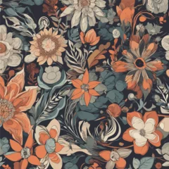 Foto auf Acrylglas seamless floral pattern © Nadula