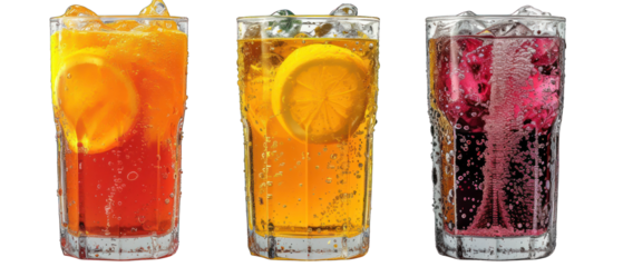 Different Energizing Sports Drinks Isolated on Transparent or White Background, PNG