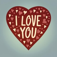 I love you heart sign. Valentine day and expression to you. Message of love Vector illustration - Generative AI