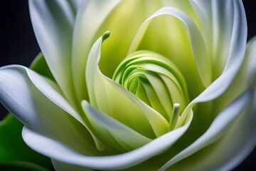 Gradual unfurling of a flower bud, capturing the intricate details as it opens to reveal its petals, background image, generative AI