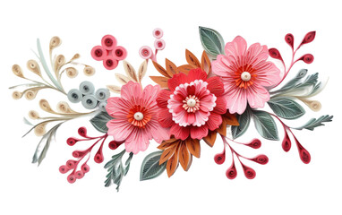 Crafting a Unique and Artistic Paper Quilling Greeting with Precision and Style Flower on White or PNG Transparent Background