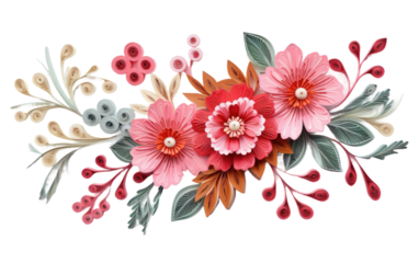 Crafting a Unique and Artistic Paper Quilling Greeting with Precision and Style Flower on White or PNG Transparent Background