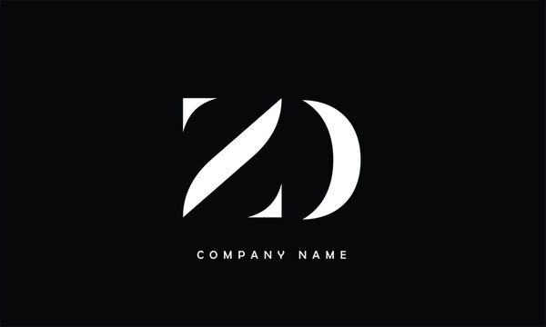 ZD, DZ, Z, D Abstract Letters Logo Monogram