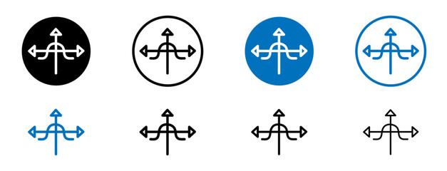Tangent line icon set. Mathematical tangent graph symbol in black and blue color. - obrazy, fototapety, plakaty