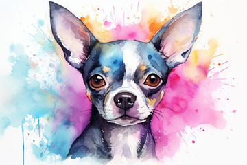 portrait of a Chihuahua dog watercolor