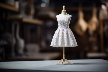 white dress on mannequin