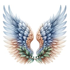 Obraz premium watercolor paint angel wings for holiday card decor