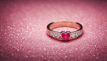  a close up of a wedding ring with a heart on the inside of it and diamonds on the outside of the ring on the inside of the outside of the ring.