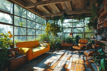 mid-century modern style apartment living room inspiration ideas