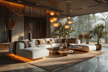 mid-century modern style apartment living room inspiration ideas