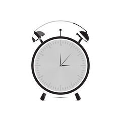 Alarm ringing icon vector illustration, flat carton alarm clock bells sound isolated on white.Ringing alarm clock flat illustration.