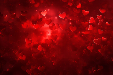 red background with heart shapes awesome valentine's day background or card