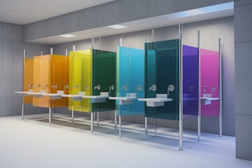 3D depiction of inclusive restroom. Generative AI