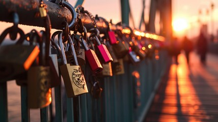 Love Locks Bridge, bridge with lock attached from couple