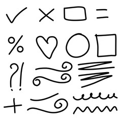 Collection of doodle design element.collection hand drawn style