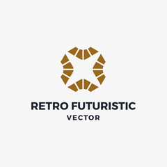 Abstract beautiful retro futuristic vector