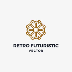 Abstract beautiful retro futuristic vector