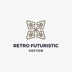 Abstract beautiful retro futuristic vector