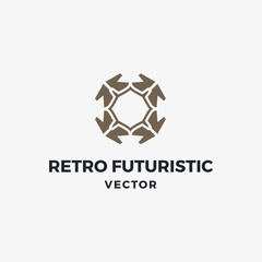 Abstract beautiful retro futuristic vector