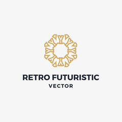 Abstract beautiful retro futuristic vector