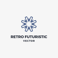 Retro futuristic vector logo