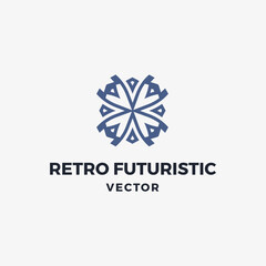 Retro futuristic vector logo