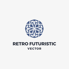 Retro futuristic vector logo