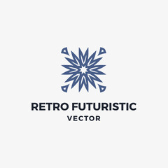 Retro futuristic vector logo