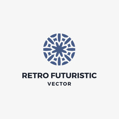 Retro futuristic vector logo