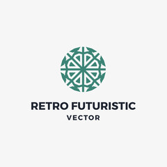Retro futuristic vector logo