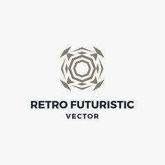 Retro futuristic vector logo