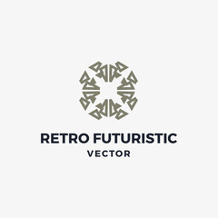 Retro futuristic vector logo