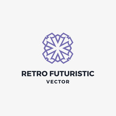Retro futuristic vector logo