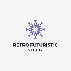 Retro futuristic vector logo