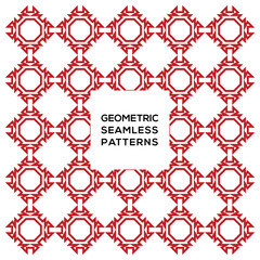 Ornament colour red geometric seamless pattern