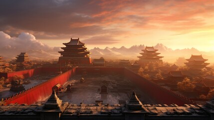 the historical significance of the Forbidden City in Beijing. - obrazy, fototapety, plakaty