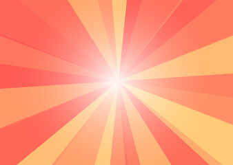 カラフルな放射線状模様 オレンジ 太陽光 集中線【素材】
