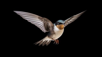 Fototapeta premium Serenity in Flight Bank Swallow Isolated on transparent Ai Generative