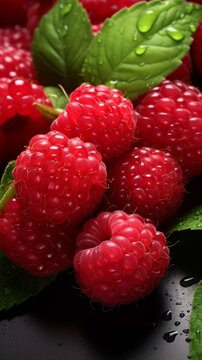 Berries red fish fruit realistic raspberries stock photos AI generated art